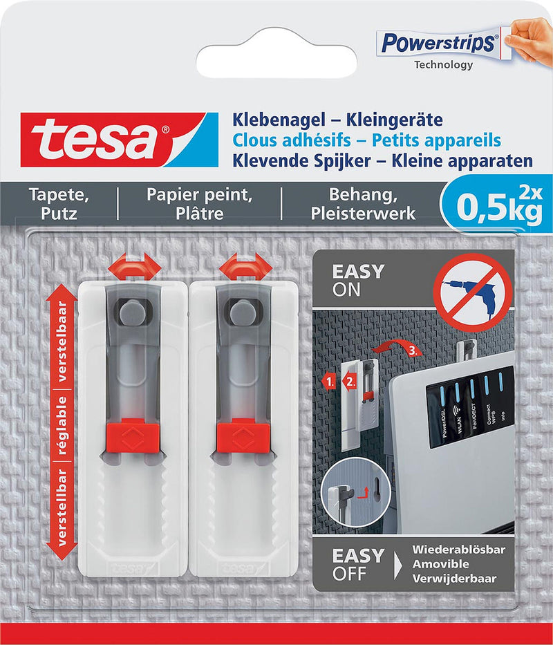 Tesa Klevende Spijker Gevoelige Oppervlakken 0.5KG - 2 stuks