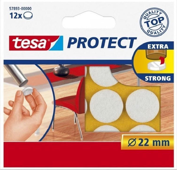 Tesa Protect Vilt Rond 22 mm 12 Stuks Wit