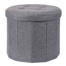 Opberg Poef -  Ø 45 cm x H 39 cm - Grijs