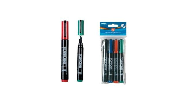 Toppoint Permanent Markers 4 stuks