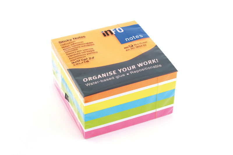 Info Notes IN-5654-53 75x75mm Assorti Brilliant Blok A 450 Vel