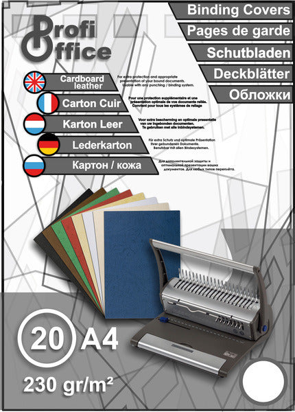 ProfiOffice PO-29110 Schutbladen A4 230gr. Karton 20 Stuks Leer Wit