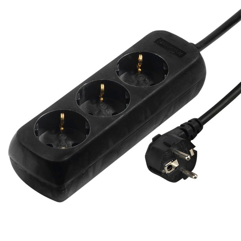 Hama 3-Way Power Strip With Child Safety Feature 3 M Black