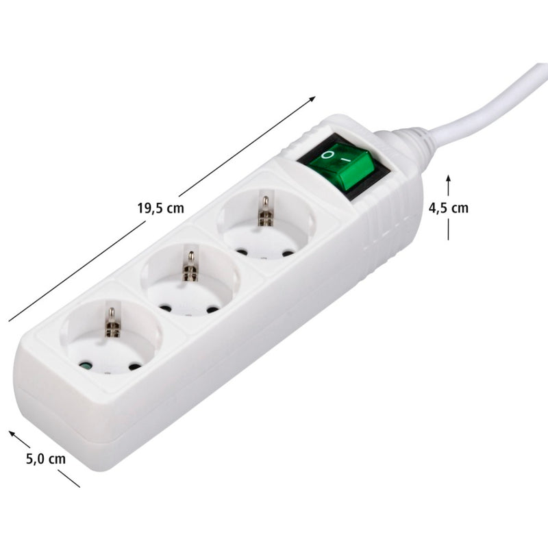 Hama Distribution Panel 3 Sockets With Switch White 1.4 M