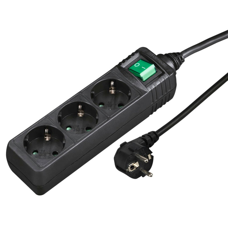 Hama Distribution Panel 3 Sockets With Switch Black 1.4 M