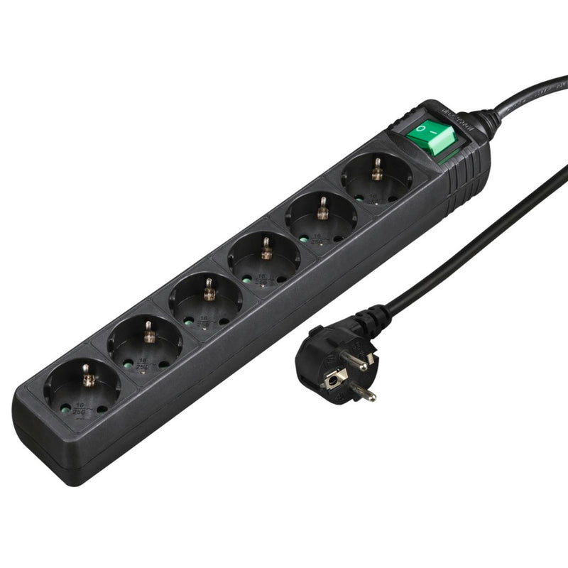 Hama Distribution Panel 6 Sockets With Switch Black 3.0 M