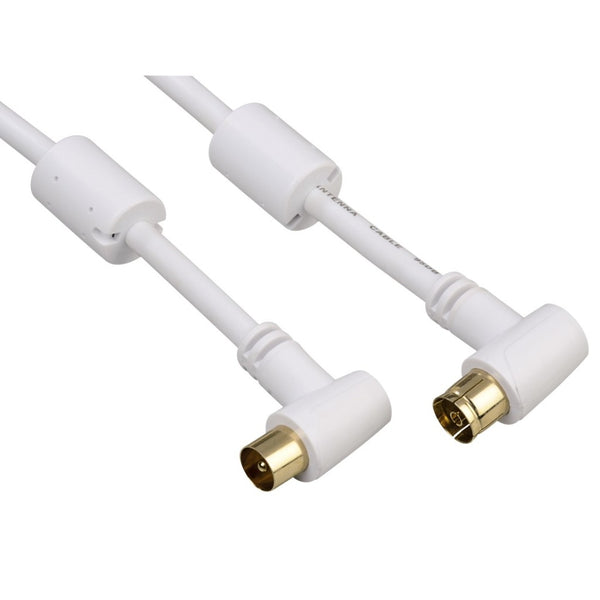Hama Antennekabel Coax 90° Verguld 1.5m 95dB 3sterren