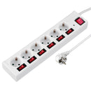 Hama 6-Way Power Strip Individually Switchable White