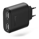 Hama Oplader 2x USB 4,8 A Zwart