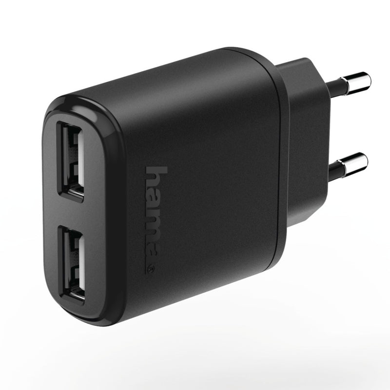 Hama Oplader 2x USB 2.4 A Zwart