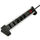 Hama Tafel-stekkerdoos Aluminium 5-voudig 2 X USB 3A Zwart