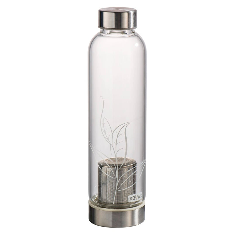 Xavax Glazen Drinkfles Met Zeef En Neopreenhuls 500 Ml Zwart