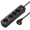 Hama Stekkerdoos TIDY-Line 4-voudig Met Schakelaar Zwart