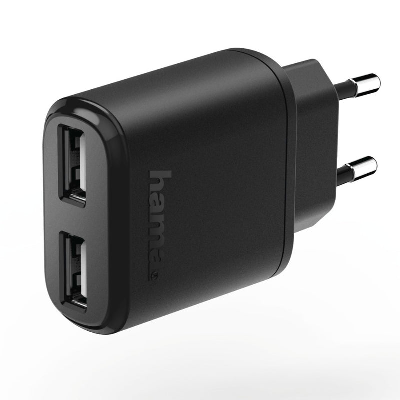 Hama 2-voudige USB-oplaadadapter Auto-Detect Voor Tablet-pc&apos;s 5 V/2,4 A,zwart