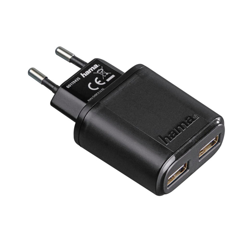 Hama 2-voudige USB-oplaadadapter Auto-Detect Voor Tablet-pc&apos;s 5 V/2,4 A,zwart