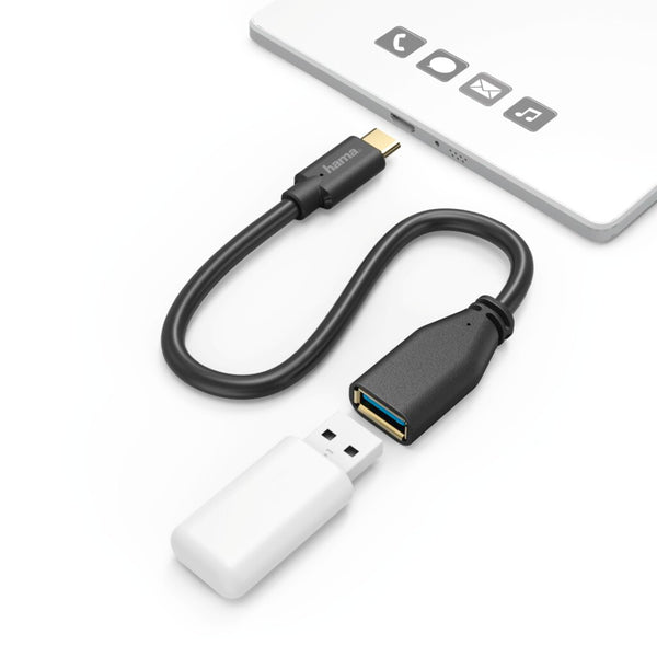 Hama USB-C-adapterkabel USB-C-stekker &ndash; USB-3.1-A-koppeling Verguld 0,15 M