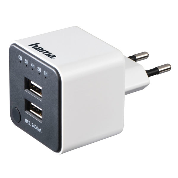 Hama USB-oplader Met Countdown-functie 2-voudige USB 2,4A