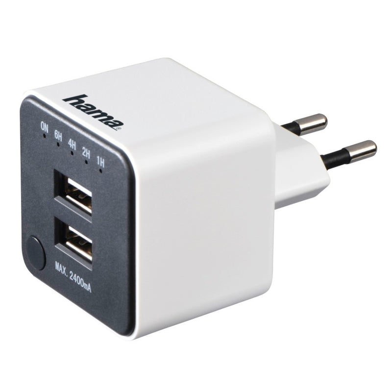 Hama USB-oplader Met Countdown-functie 2-voudige USB 2,4A