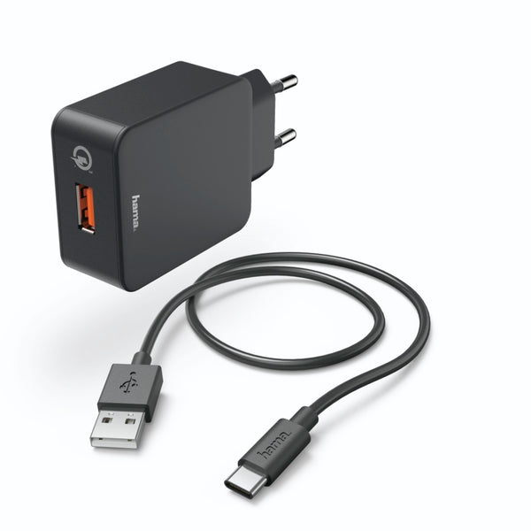 Hama Oplaadset USB Type-C QC 3.0 3 A Zwart