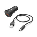 Hama Auto-oplaadset USB Type-C QC 3.0 3 A Zwart