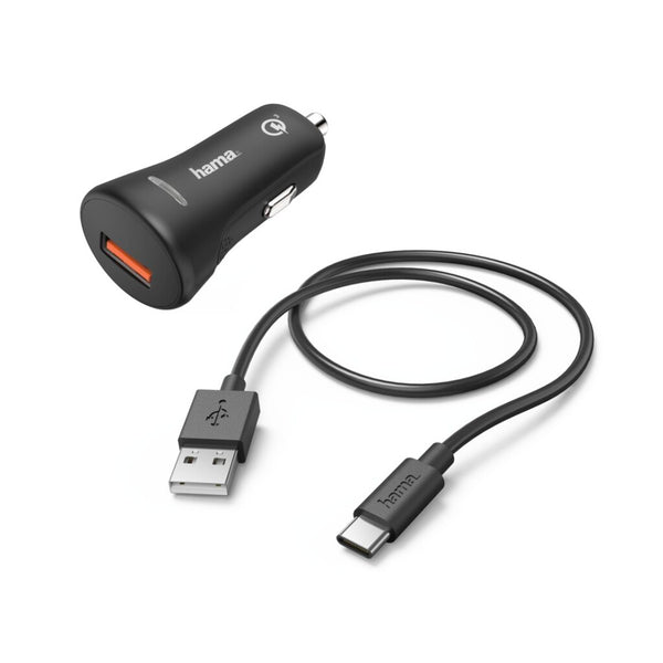 Hama Auto-oplaadset USB Type-C QC 3.0 3 A Zwart