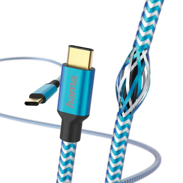 Hama Oplaad-/gegevenskabel Reflective USB Type-C - USB Type-C 1,5 M Blauw