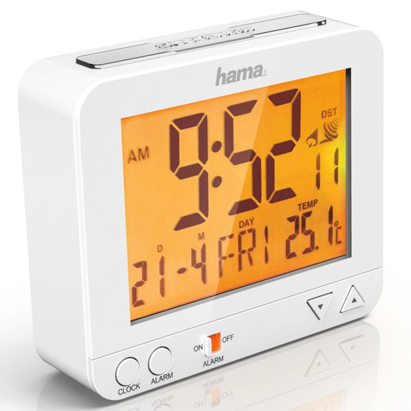 Hama Radiogestuurde Wekker RC 550 Met Nachtlicht-functie Wit