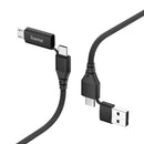 Hama 4in1-Type-C-kabel Met Micro-USB- En USB-A-adapter 1,5 M Zwart