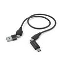 Hama 4in1-Type-C-kabel Met Micro-USB- En USB-A-adapter 1,5 M Zwart