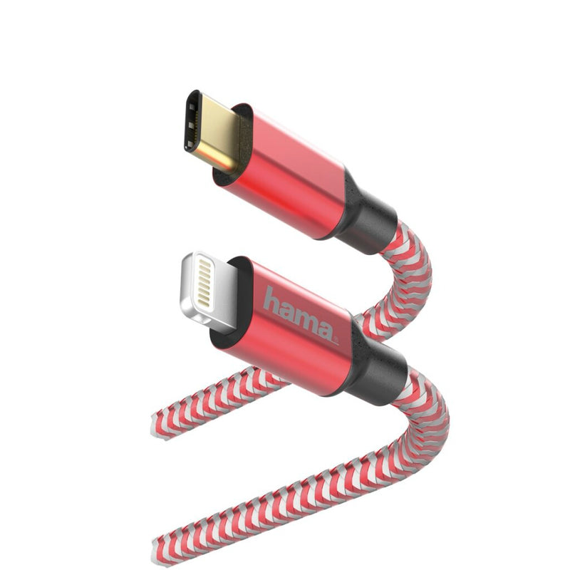 Hama Snellaad-/gegevenskabel Reflective USB-C - Lightning 1,5 M Rood
