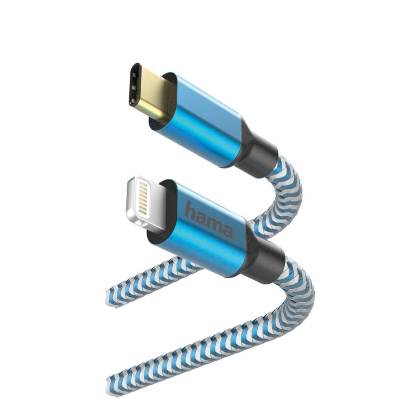 Hama Snellaad-/gegevenskabel Reflective USB-C - Lightning 1,5 M Blauw