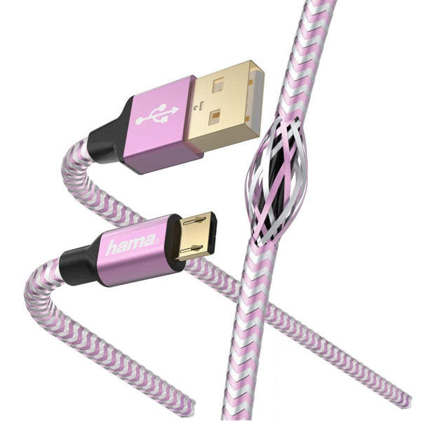 Hama Oplaad-/gegevenskabel Reflective Micro-USB 1,5 M Lavendel