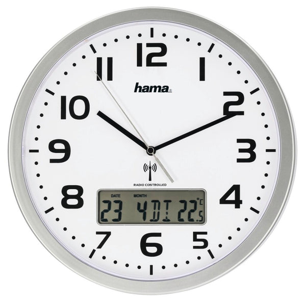 Hama Radiogestuurde Wandklok met Datum- en Temperatuurweergave