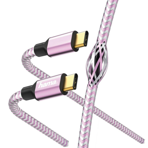 Hama Hama Reflective Charging/Data Cable, USB-C - USB-C, 1.5 m, lavender