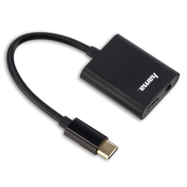 Hama 2in1-USB-C-audio- En Oplaadadapter Adapter Voor 3,5-mm-audio-jack Zwart