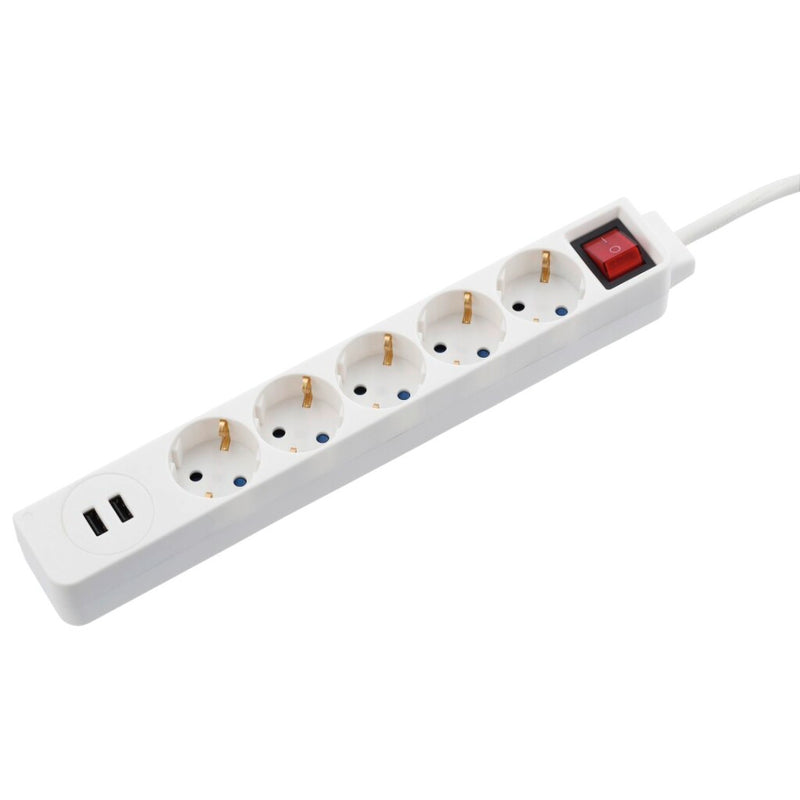 Hama Stekkerdoos USB 3,4A 5-voudig Wit