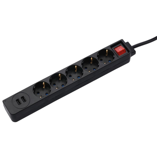 Hama Stekkerdoos USB 3,4A 5-voudig Zwart