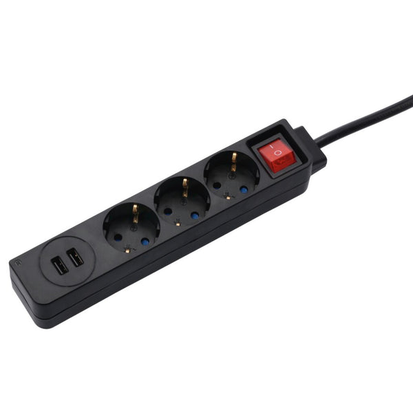 Hama Stekkerdoos USB 3,4A 3-voudig Zwart