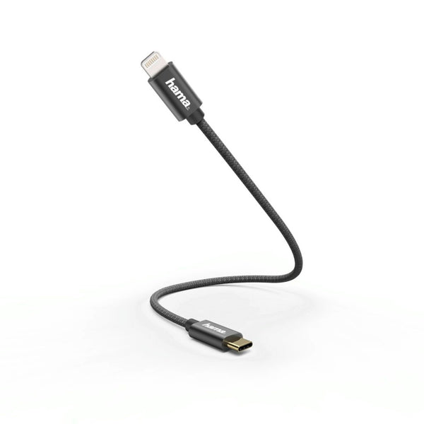 Hama Snellaad-/gegevenskabel USB-C - Lightning 0,2 M Zwart