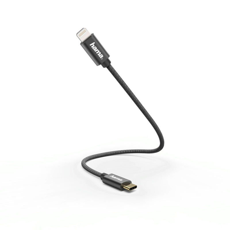 Hama Snellaad-/gegevenskabel USB-C - Lightning 0,2 M Zwart
