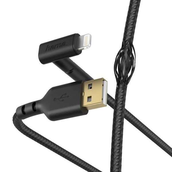Hama Oplaad-/gegevenskabel Stand USB-A - Lightning 1,5 M Zwart