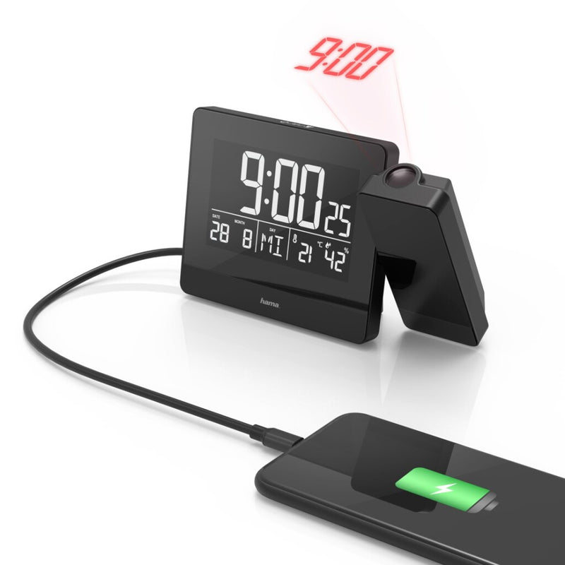 Hama Projectiewekker Plus Charge Zwart