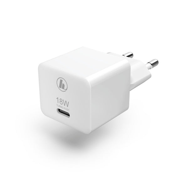 Hama Mini-oplader USB-C PD/QC 18W Wit