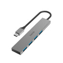 Hama USB-C-hub 4-poorts USB 3.2 Gen1 5 Gbit/s Alu Ultra Slim