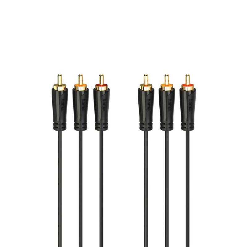 Hama Audio-/videokabel 3 Cinch-stekkers - 3 Cinch-stekkers Verguld 1,5 M