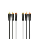 Hama Audio-/videokabel 3 Cinch-stekkers - 3 Cinch-stekkers Verguld 3,0 M