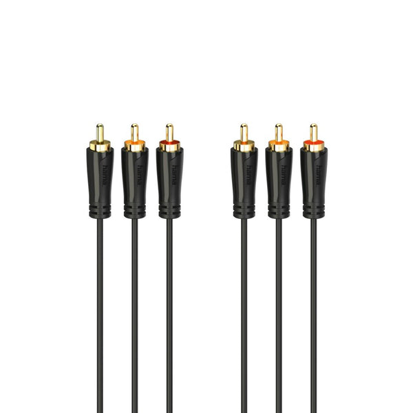 Hama Audio-/videokabel 3 Cinch-stekkers - 3 Cinch-stekkers Verguld 3,0 M