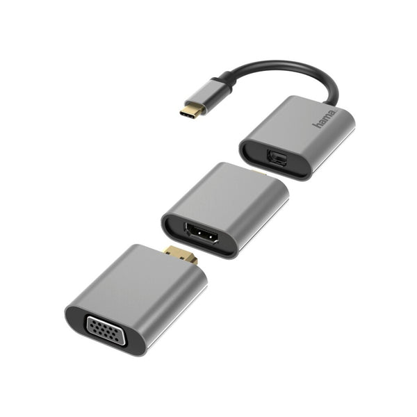 Hama Video-adapter-set 6in1 USB-C Mini-DisplayPort HDMI VGA Aluminium