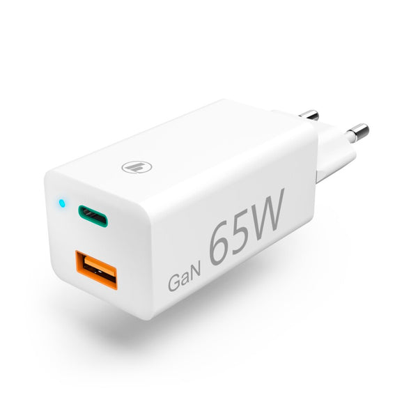 Hama Oplader GaN USB-C Power Delivery (PD) + USB-A QC3.0 65W Wit