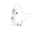 Hama USB-netadapter Met Euro-aansluiting En Kabel 2,4A 2 Uitgangen 1,9 M Wit